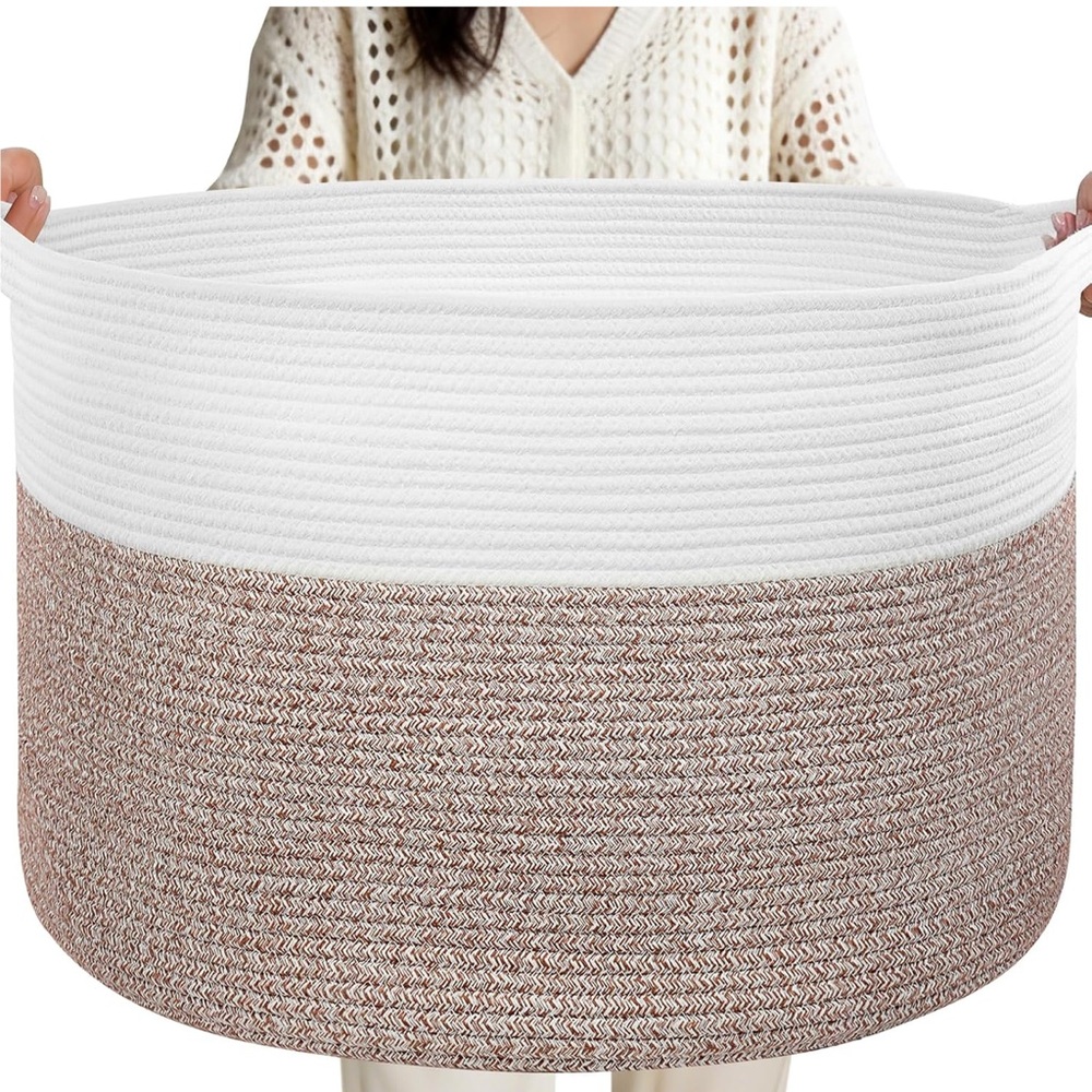 XXL large laundry basket 90L Cotton Storage Basket storage and organizers